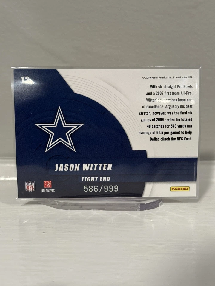 Jason Witten 2010 Panini Donruss Elite Series Red /999 #12 Cowboys Legend HOF - Image 3 of 3