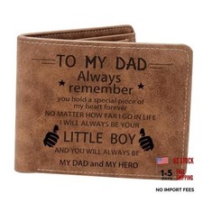 THTCSQ To My Dad Gifts,Leather Wallet for Men, Engraved Personalized Boy