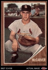 1962 Topps #167 Tim McCarver Normal Tint Cardinals RC COMMON VARIATION 3 - VG