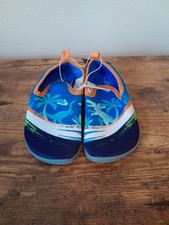 Aqua Leisure Sun Smart Hi-Top Water Shoes Toddler Large 9-10 Blue Dinosaur Swim