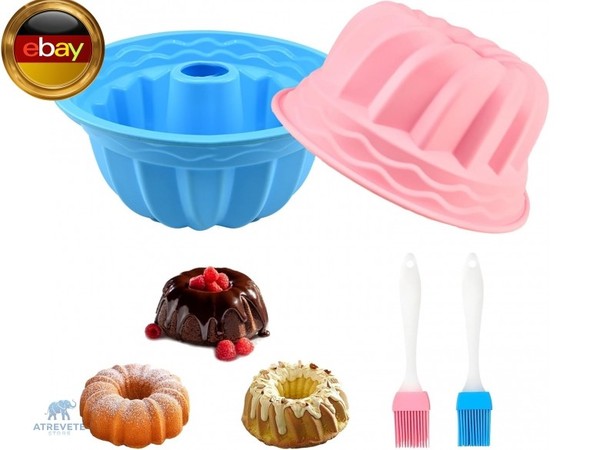 2 StüCk Gugelhupfform Silikon Ø 24 Cm, TemperaturbestäNdig Gugelhupfform Ba-image