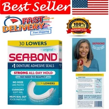 Mess-Free Denture Adhesive Seals,  Lower, 30 Count - Zinc-Free Solution