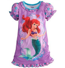 Disney Princess Ariel Little Mermaid Nightgown Pajamas Size 9/10 Purple
