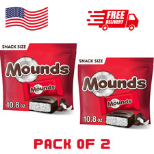 Mounds Coconut Dark Chocolate Snack Size Candy 10.8 oz Pack of 2