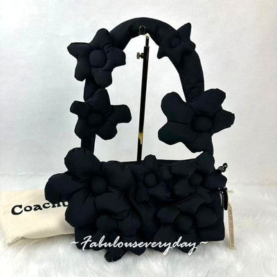 Coach Coachtopia Loop Shoulder Bag Recycled Polyester With Floral Appliqué CY356