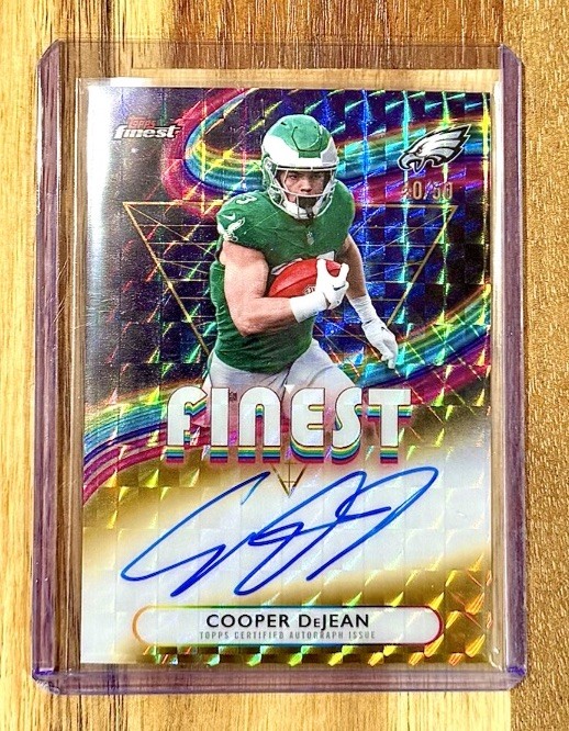 2025 Topps Finest Cooper Dejean Gold Geo Refractor On-Card Auto /50 #FA-CDJ