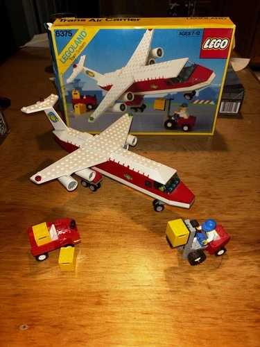 Vintage 1990 LEGO Town 6375 Trans Air Carrier 100% Complete Set