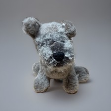 1988 vintage Dakin Soft Classics Plush Puppy Dog Terrier Schnauzer gray sitting