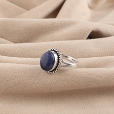 Natural Sodalite Gemstone 925 Sterling Silver Handcrafted Jewelry Partywear Ring