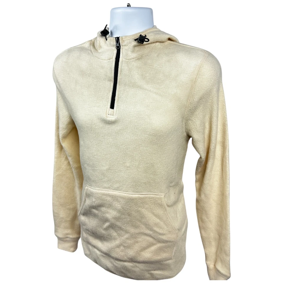 Sudadera con capucha para hombre Alternative Apparel Eco Outdoor con cremallera en cuarto (lona crema)- talla XS Foto 3 de 4