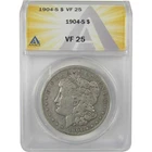 1904 S Morgan Dollar VF 25 ANACS Silver $1 Coin SKU:I21141