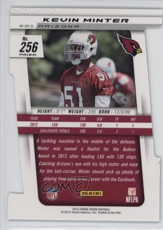 2013 Panini Prizm Light Blue Pulsar Die-Cut /15 Kevin Minter #256 Rookie RC - Image 2 of 2