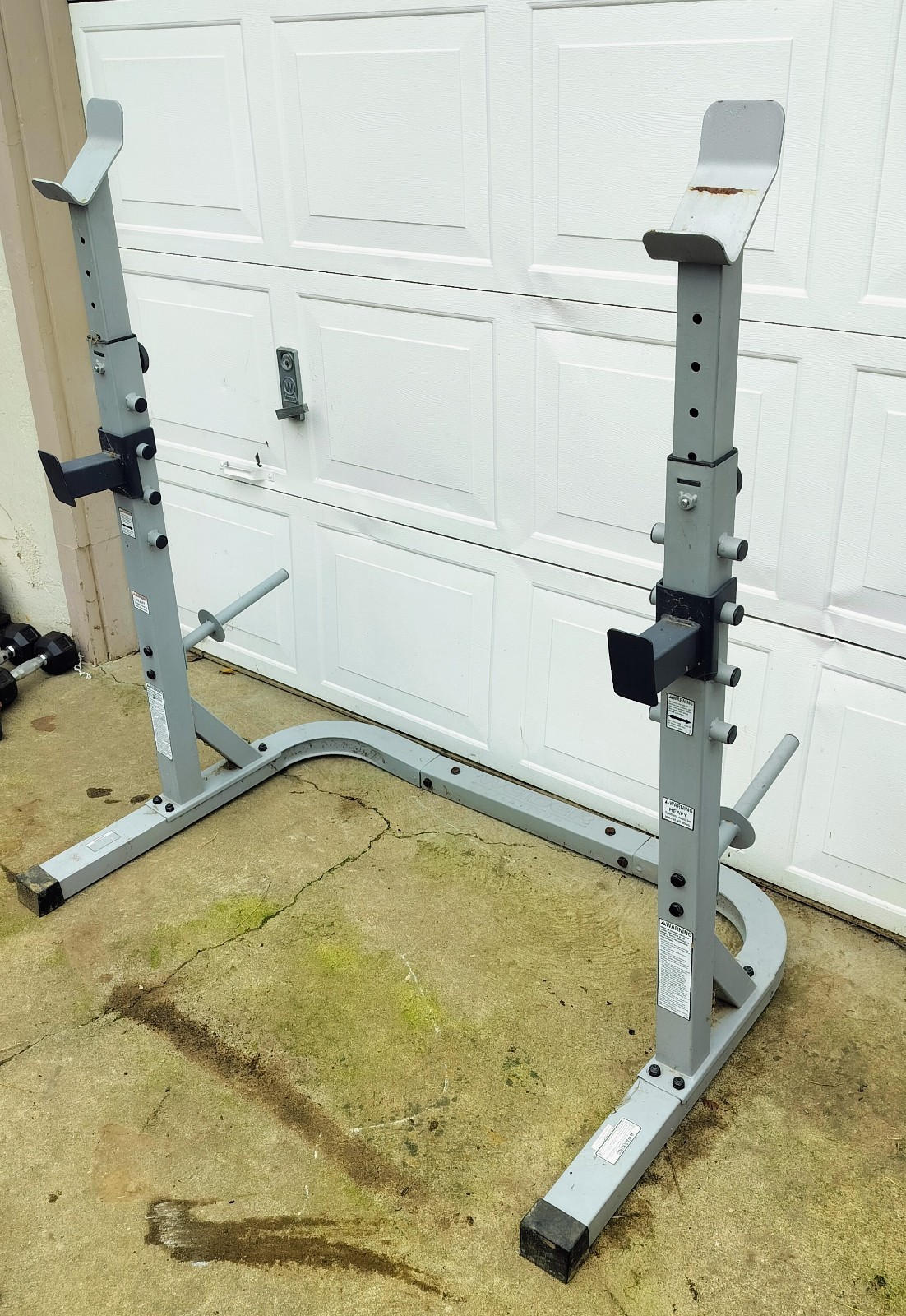 WEIDER GYM SQUAT RACK, 32.5"D x 49.5"W x 63"H - PLATINUM