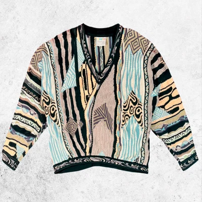 COOGI Australia Sweater 3D Mercerised Cotton V-Neck Knit Made in Australia - Bild 1 von 4