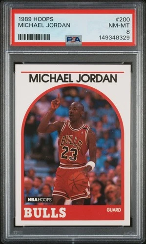1989 Hoops #200 MICHAEL JORDAN Graded Card PSA 8 NM-MT Bulls HOF