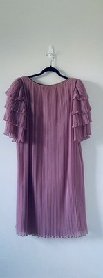 The Gilberts for Tally 1970s Vintage Dusty Rose Chiffon Dress Size 8 Vintage