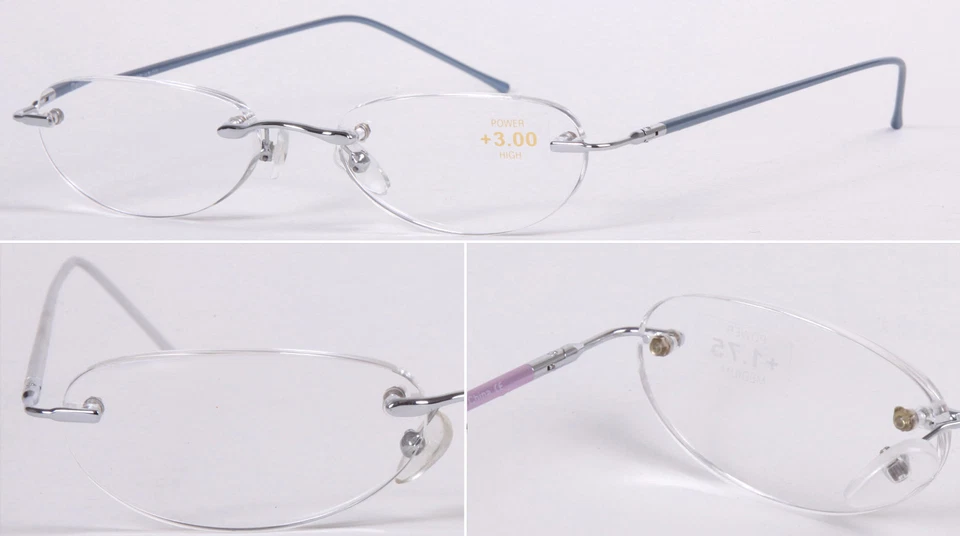 Superb Quality Metal Rim Reading Glasses/Women's Men's Rimless/Semi-Rimless*