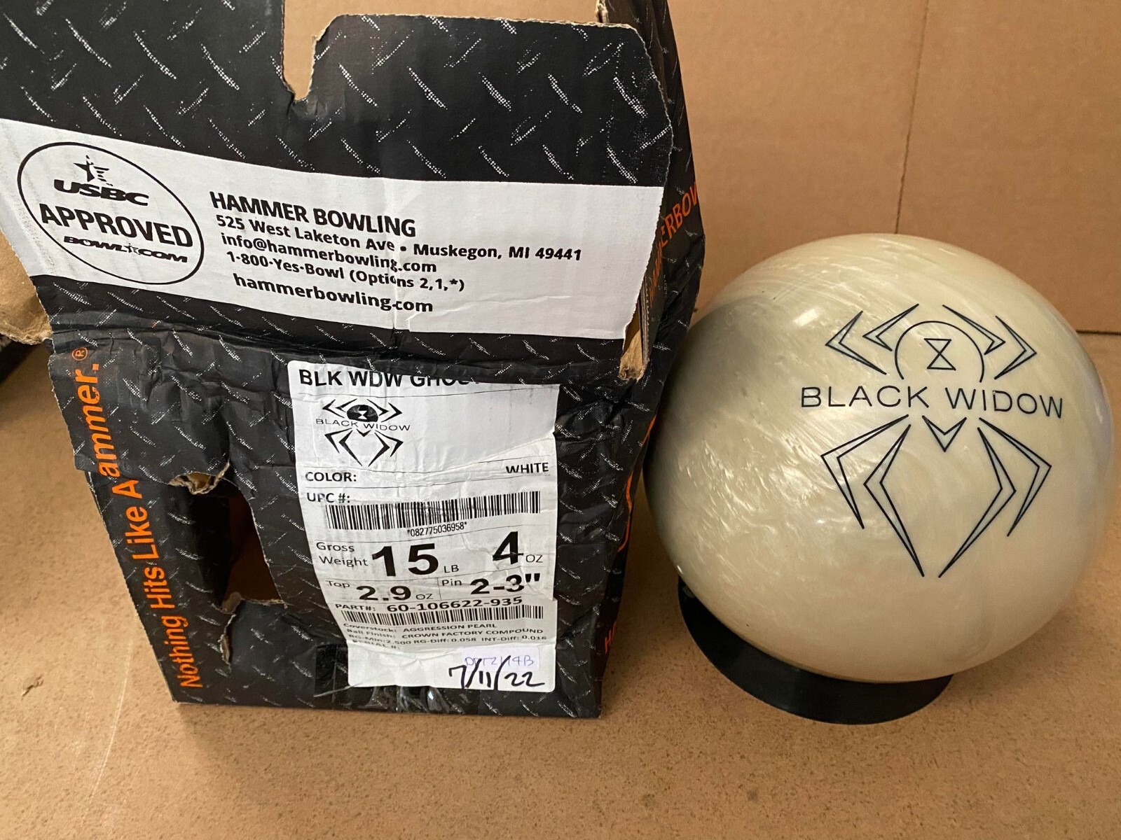 NEW 15LB Hammer Black Widow Ghost Pearl Grelly USA