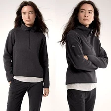 Arc'teryx Women's Covert 1/2 Zip Neck Sweater Layering Fleece, Black - Size M