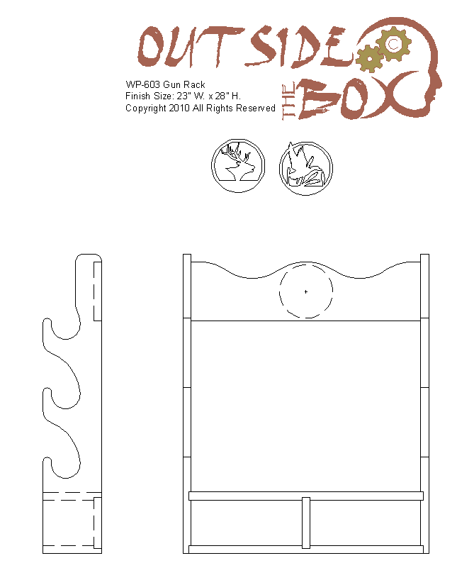 Three Rifle Gun Rack Woodworking Pattern (WP-603) By OTB Patterns | eBay