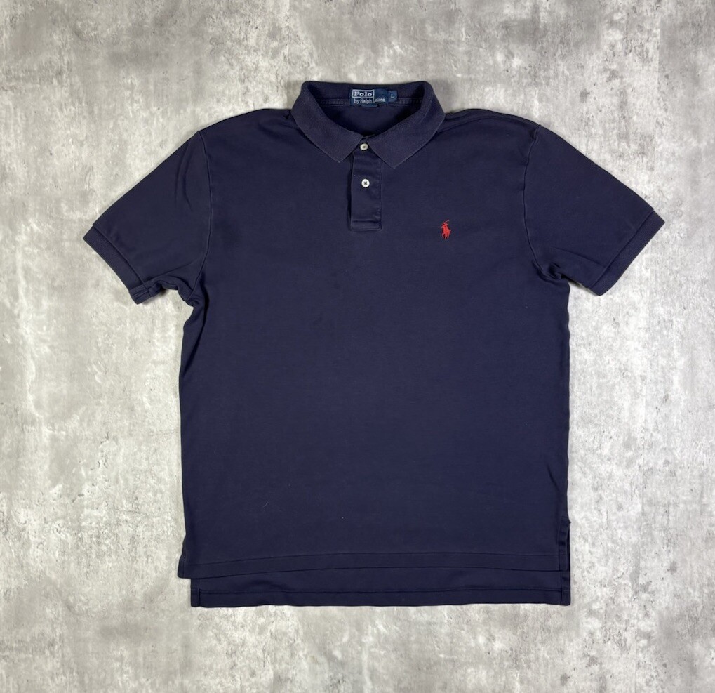 Polo Ralph Lauren blu navy colletto polo taglia L preppy rosso pony