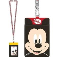 Mickey Mouse Hello Deluxe Lanyard with Card Holder, Brand New