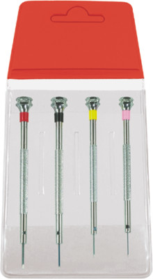 Horotec 01.003 Präzisionsschraubendreher 4er Sortiment Ø 0,60-0,80-1,00-1,20 mm