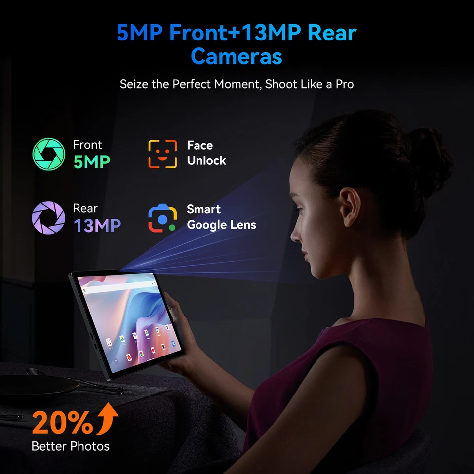 KINGRID T90 WiFi Tablet 11 Inch Andriod 16 24GB+128GB 8000mAh Gemini AI GPS T615 - Image 3 of 4