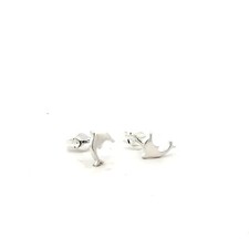 Sterling Silver Dolphin Post Earrings Small 