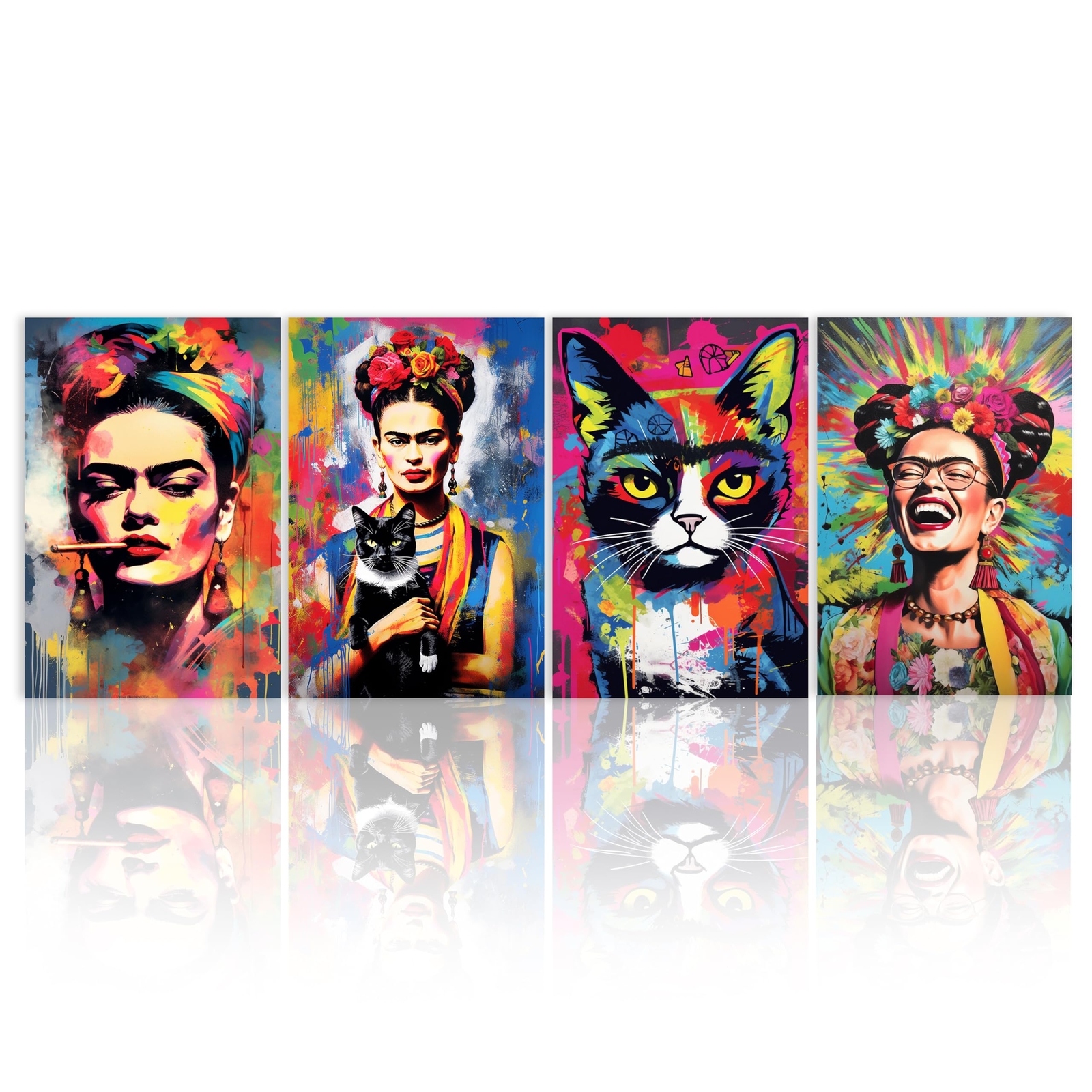 4 Pcs Frida Kahlo Wall Art Canvas — Frida Kahlo Posters, Frida Kahlo Decor fo...