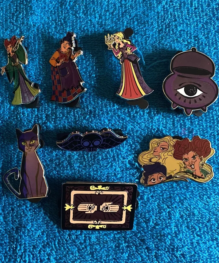 Disney Hocus Pocus Pin Set (8) Pins Sanderson Sisters 