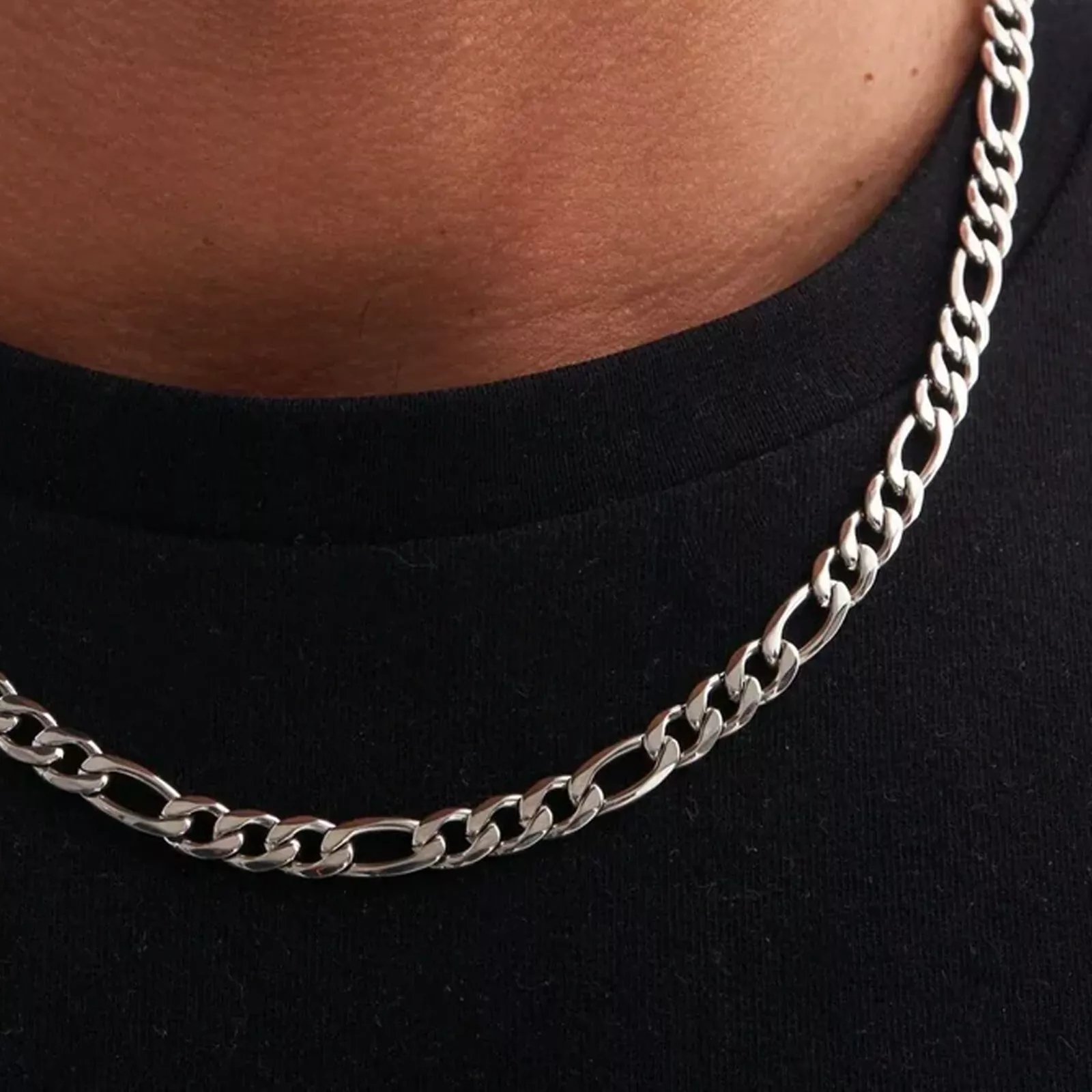 5mm Silver Figaro Chain 18K Gold Stainless Steel Figaro Link Chain Jewelry Gift