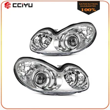 Headlights Assembly For 2002-2005 Hyundai Sonata Chrome Housing Left+Right Pair