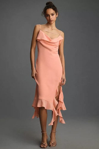 NWT Anthropologie Mare Mare Sleeveless Draped Asymmetrical Midi Dress L #9H406