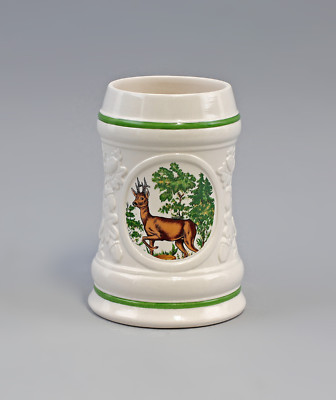 9959039-d  Porzellan Bierkrug Ernst Bohne/Ens weiß Jagd Rehbock H15cm