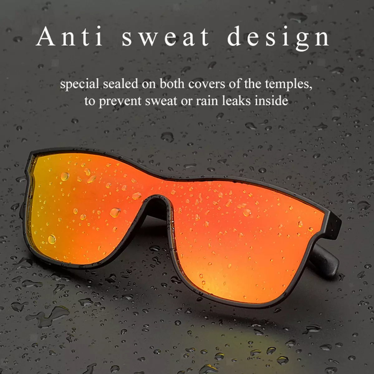 Bluetooth 5.0 Smart Glasses IP5 Waterproof Compatible with IOS Android Gold