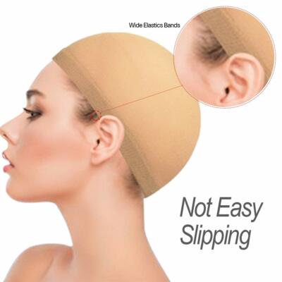Hair Wigs Stocking Cap Weaving Mesh Net Fishnet Elastic Liner 2pcs per pack