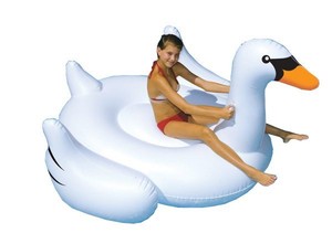Swimline-90621-Giant-Swan-Inflatable-Ride-On-Swimming-Pool-Raft-Float-White