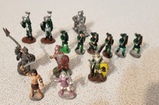 Vintage lot Ral Partha 14 Pewter Figures Marked 70's D D Miniatures wolf rider