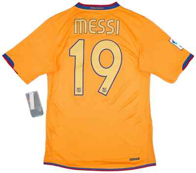 BNWT 06-07 FC Barcelona NIKE Away Jersey Orange Messi #19 BNWT 06-07 FC Barcelona NIKE Away Jersey Orange Messi #19