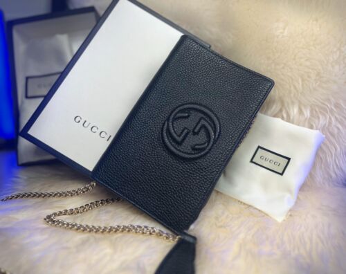 NEW $1700 GUCCI Blue Leather Interlocking GG ORANGE LOGO Cute MINI TRU –  COUTURE FOR ALL