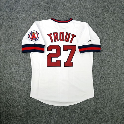 Mike Trout California Angels Men's Cooperstown Home White Throwback Jersey