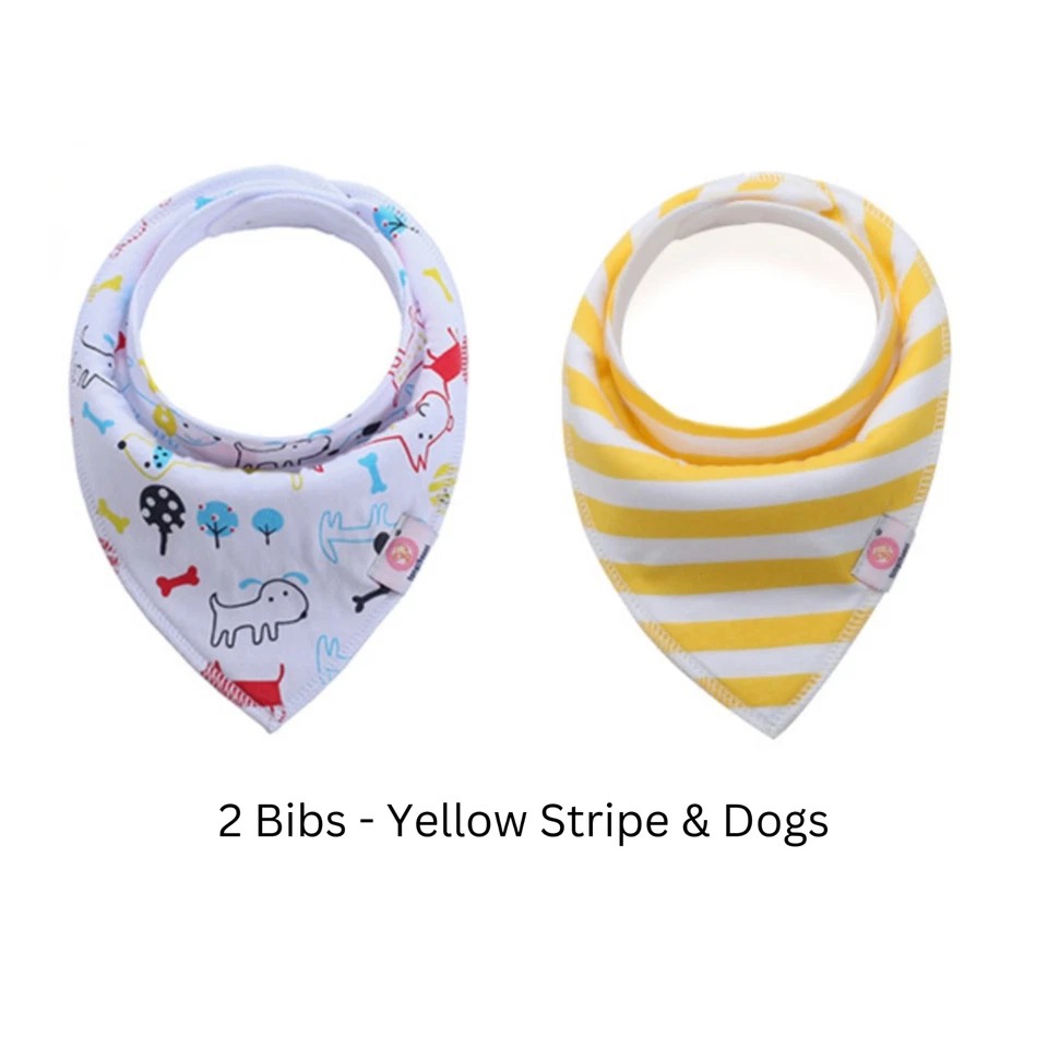 2pcs Baby Bib Set 100% Organic Cotton Boy Girl Triangle Bandana Drooling - image 3 of 4