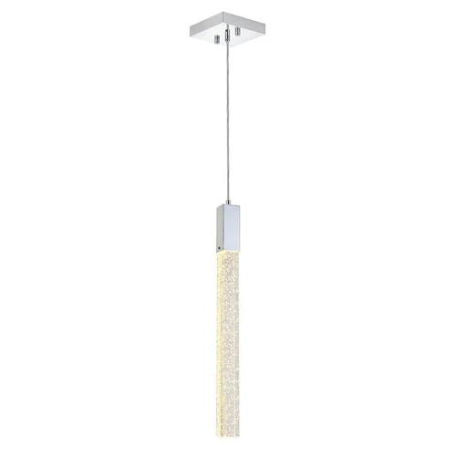 Elegant Lighting Weston 1-Light Modern Metal and Crystal Pendant in Chrome - Picture 1 of 8