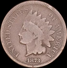 1873 1C Indian Head Cent Open 3 Uncertified Circulated BN