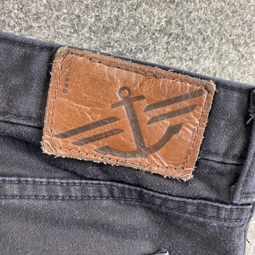 Pantalones de mezclilla sin marca para hombre 32*30 negros lavado oscuro tiro medio bolsillos rectos - Imagen 7 de 8