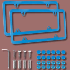 2PCS Stainless Steel License Plate Frames, 4 Holes Car Licence Plate Covers with