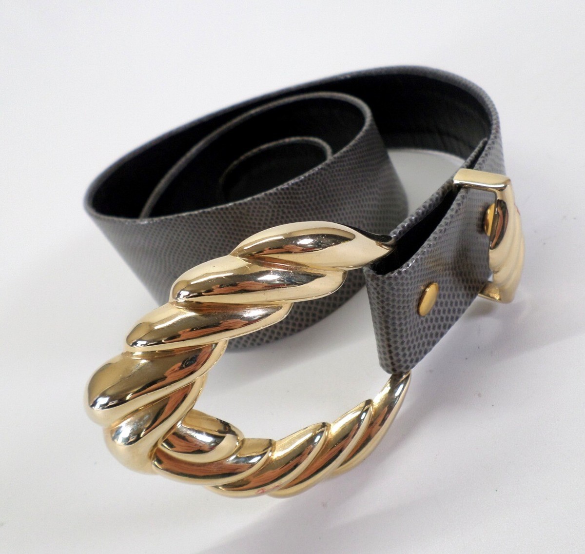 VTG Salena’s Collection Light Green Metallic & Goldtone Belt-Size 32- Awesome Vtg 1989 Beaded Belt Salena main image 4