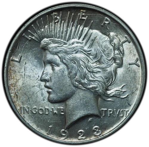 1923-D Peace Dollar Uncirculated BU Condition w/ Large Die Cracks