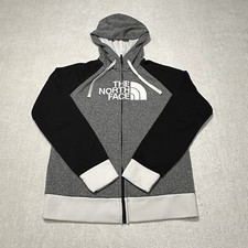 The North Face Women's Gray Long Sleeve Embroidered Logo Full-Zip Hoodie Size M